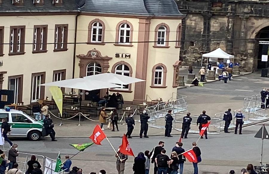 Trierer Demonstrationen am Samstag diese drei Aufzüge begleitete