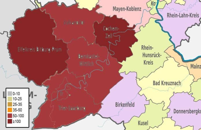 Corona-Karte Landkreise Region Trier