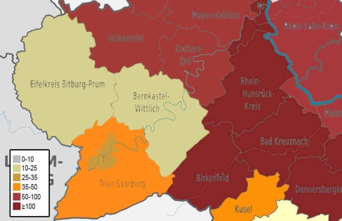 Corona-Karte Landkreise Trier 05.02.2021