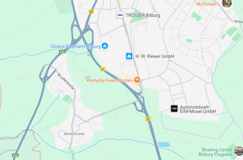 Karte: B51, Bitburg-Masholder