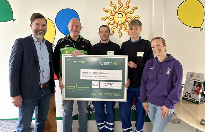 Spendenübergabe der Westnetz JAV an den Verein Lichtblick Bitburg e.V.