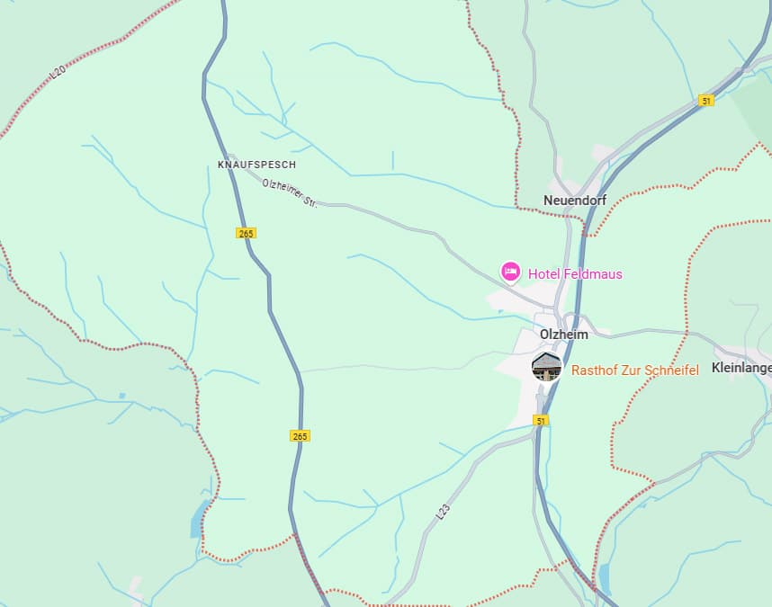 Karte: B265, bei Olzheim