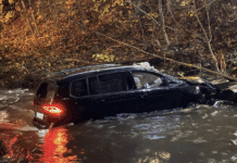 Promille-Tour endet im Fluss: Fahrer schwer verletzt – Kran hebt Auto raus!