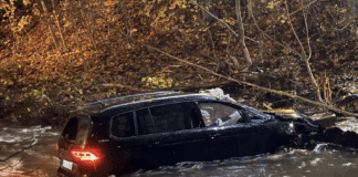 Promille-Tour endet im Fluss: Fahrer schwer verletzt – Kran hebt Auto raus!