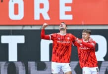 Dreierpack von Skyttä: Rote Teufel schlagen Kiel deutlich