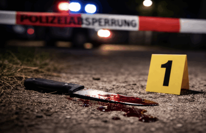 Symbolbild eines abgesperrten Tatorts mit Polizeiband und Blaulicht bei Nacht. Der Bundesgerichtshof ordnete nach dem Tod eines 17-Jährigen in der Pfalz eine Neuverhandlung vor dem Landgericht Landau an.