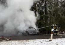 Saarland: Beherzte Ersthelfer retten Menschen und Hund aus brennendem PKW