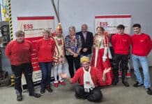 Föhren: Karneval trifft Handwerk – Stadtprinzenpaar zu Besuch bei ESS Elektromotoren
