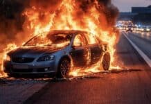 PKW an A3 in Vollbrand — Insassen retten sich — kilometerlanger Stau