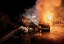 ++ Region: Horror-Unfall auf B41 — eine Person tot — PKW in Flammen ++