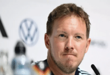 Deutschland gegen Finnland heute live im TV: Übertragung, Uhrzeit & alle Infos zum DFB-Spiel Julian Nagelsmann bei einer Pressekonferenz der deutschen Fußball-Nationalmannschaft vor dem Länderspiel Deutschland gegen Finnland. Foto: © Federico Gambarini/dpa