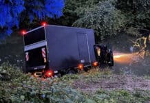 Ausweichmanöver geht schief: Lastwagen stürzt in Altrhein – Fahrer verletzt